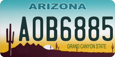 AZ license plate AOB6885