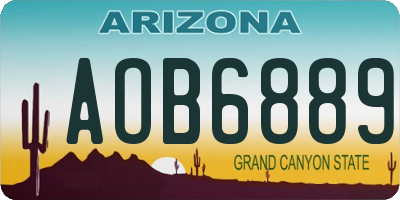 AZ license plate AOB6889