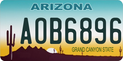 AZ license plate AOB6896