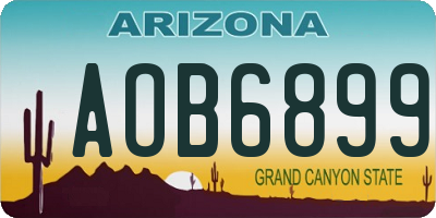 AZ license plate AOB6899