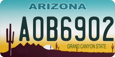 AZ license plate AOB6902