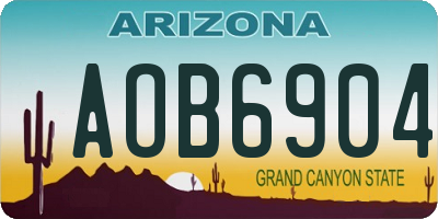 AZ license plate AOB6904