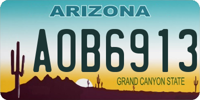AZ license plate AOB6913