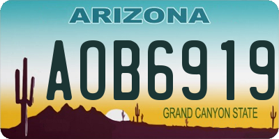 AZ license plate AOB6919
