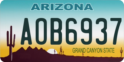 AZ license plate AOB6937