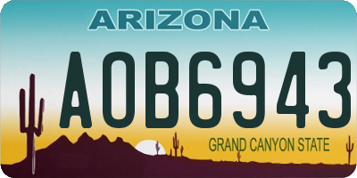 AZ license plate AOB6943