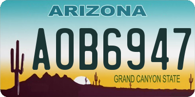 AZ license plate AOB6947