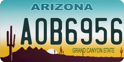 AZ license plate AOB6956