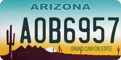 AZ license plate AOB6957
