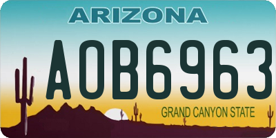 AZ license plate AOB6963