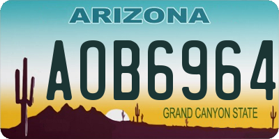 AZ license plate AOB6964