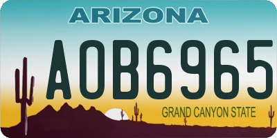 AZ license plate AOB6965
