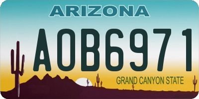AZ license plate AOB6971
