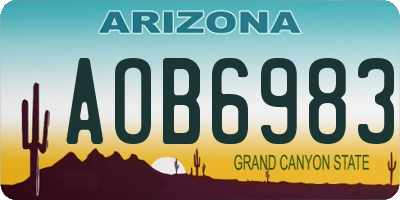 AZ license plate AOB6983