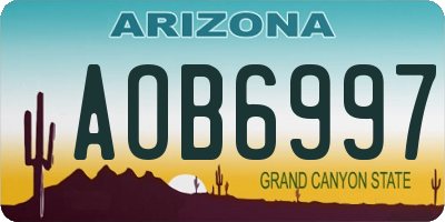 AZ license plate AOB6997