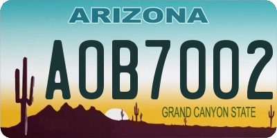 AZ license plate AOB7002