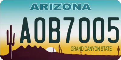 AZ license plate AOB7005