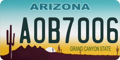 AZ license plate AOB7006
