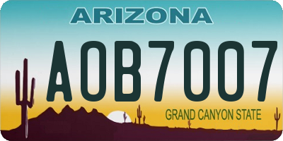 AZ license plate AOB7007