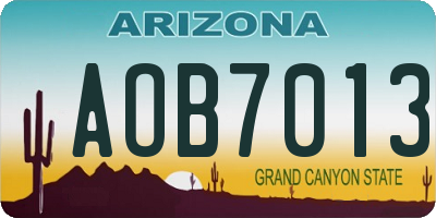 AZ license plate AOB7013
