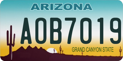 AZ license plate AOB7019
