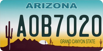 AZ license plate AOB7020