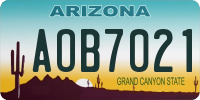 AZ license plate AOB7021