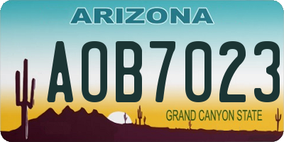 AZ license plate AOB7023