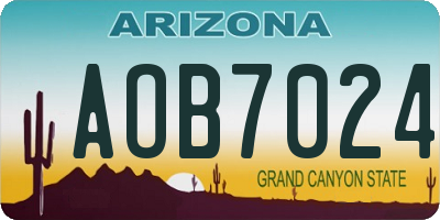 AZ license plate AOB7024