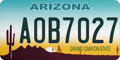 AZ license plate AOB7027