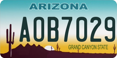 AZ license plate AOB7029