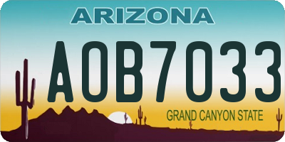 AZ license plate AOB7033