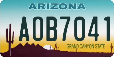 AZ license plate AOB7041