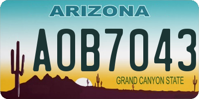 AZ license plate AOB7043