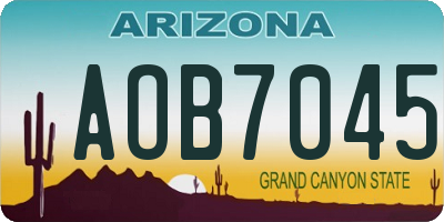 AZ license plate AOB7045