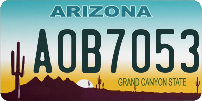 AZ license plate AOB7053