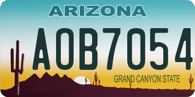 AZ license plate AOB7054
