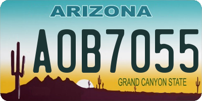 AZ license plate AOB7055