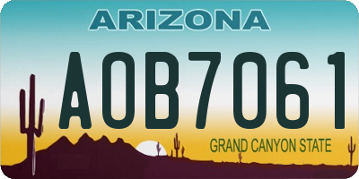AZ license plate AOB7061