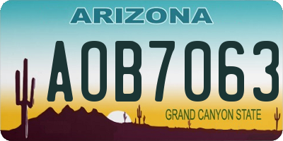 AZ license plate AOB7063