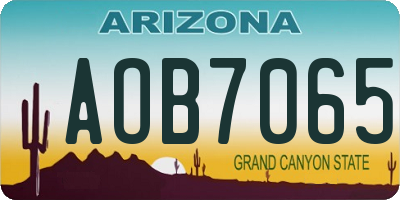 AZ license plate AOB7065