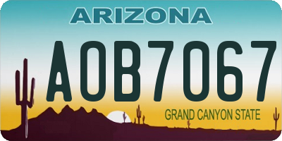 AZ license plate AOB7067