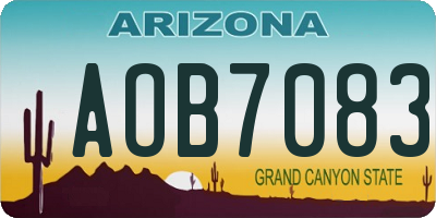 AZ license plate AOB7083