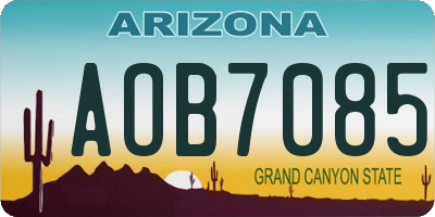 AZ license plate AOB7085