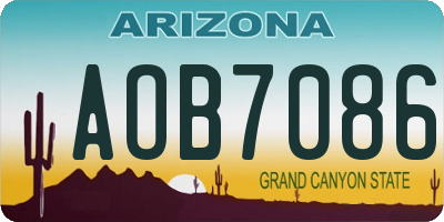 AZ license plate AOB7086