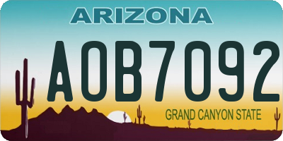AZ license plate AOB7092