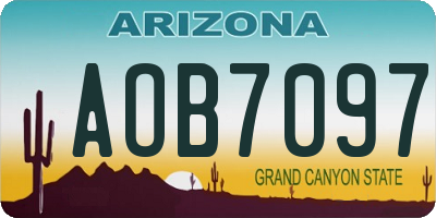 AZ license plate AOB7097
