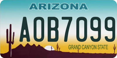 AZ license plate AOB7099