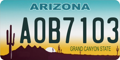 AZ license plate AOB7103