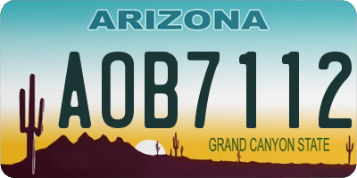 AZ license plate AOB7112